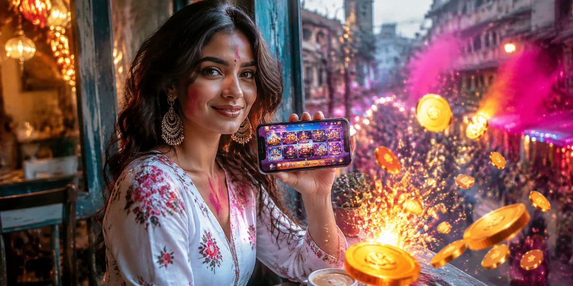 Young woman enjoying live casino games on her phone in India